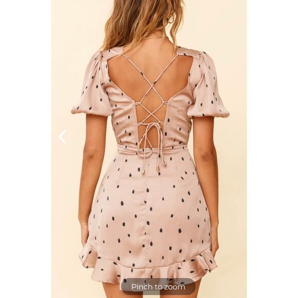 Here Comes The Sun Indiana Puff Sleeve Lace Up Back Dress - Picture 2 of 10